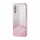 For Xiaomi Mi 9 Gradient Glitter Powder Electroplated Phone Case(Pink) - 1