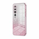 For Xiaomi Mi 10 5G Gradient Glitter Powder Electroplated Phone Case(Pink) - 1