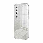 For Xiaomi Mi 10 5G Gradient Glitter Powder Electroplated Phone Case(Transparent) - 1
