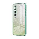 For Xiaomi Mi 10 5G Gradient Glitter Powder Electroplated Phone Case(Green) - 1