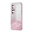 For Xiaomi Mi 10S Gradient Glitter Powder Electroplated Phone Case(Pink) - 1