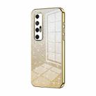 For Xiaomi Mi 10S Gradient Glitter Powder Electroplated Phone Case(Gold) - 1