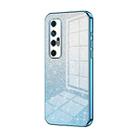 For Xiaomi Mi 10S Gradient Glitter Powder Electroplated Phone Case(Blue) - 1