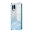 For Xiaomi Mi 10 Lite 5G Gradient Glitter Powder Electroplated Phone Case(Blue) - 1