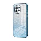 For Xiaomi Mi 11 Gradient Glitter Powder Electroplated Phone Case(Blue) - 1