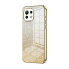 For Xiaomi Mi 11 Lite 4G / 5G Gradient Glitter Powder Electroplated Phone Case(Gold) - 1