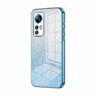 For Xiaomi 12S Gradient Glitter Powder Electroplated Phone Case(Blue) - 1