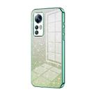 For Xiaomi 12S Gradient Glitter Powder Electroplated Phone Case(Green) - 1