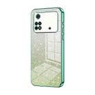 For Xiaomi Poco M4 Pro Gradient Glitter Powder Electroplated Phone Case(Green) - 1