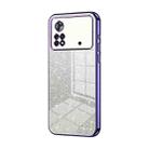 For Xiaomi Poco X4 Pro 5G Gradient Glitter Powder Electroplated Phone Case(Purple) - 1