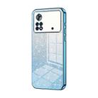 For Xiaomi Poco X4 Pro 5G Gradient Glitter Powder Electroplated Phone Case(Blue) - 1