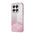 For Xiaomi 14T Pro Gradient Glitter Powder Electroplated Phone Case(Pink) - 1