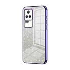 For Xiaomi Redmi K40S / Poco F4 Gradient Glitter Powder Electroplated Phone Case(Purple) - 1