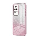 For Xiaomi Redmi K40S / Poco F4 Gradient Glitter Powder Electroplated Phone Case(Pink) - 1