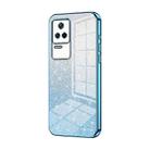 For Xiaomi Redmi K40S / Poco F4 Gradient Glitter Powder Electroplated Phone Case(Blue) - 1