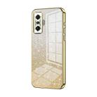 For Xiaomi Redmi K50 Gaming / Poco F4 GT Gradient Glitter Powder Electroplated Phone Case(Gold) - 1