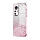 For Xiaomi Redmi K50 Ultra / Xiaomi 12T Gradient Glitter Powder Electroplated Phone Case(Pink) - 1