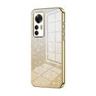 For Xiaomi Redmi K50 Ultra / Xiaomi 12T Gradient Glitter Powder Electroplated Phone Case(Gold) - 1