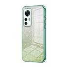 For Xiaomi Redmi K50 Ultra / Xiaomi 12T Gradient Glitter Powder Electroplated Phone Case(Green) - 1