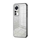 For Xiaomi Redmi K50 Ultra / Xiaomi 12T Gradient Glitter Powder Electroplated Phone Case(Black) - 1