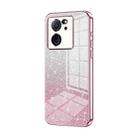 For Xiaomi Redmi K60 Ultra / Xiaomi 13T Gradient Glitter Powder Electroplated Phone Case(Pink) - 1