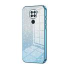 For Xiaomi Redmi Note 9 / 10X 4G Gradient Glitter Powder Electroplated Phone Case(Blue) - 1