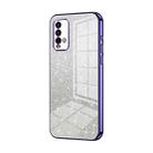For Xiaomi Redmi Note 9 4G Gradient Glitter Powder Electroplated Phone Case(Purple) - 1