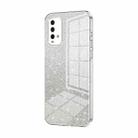 For Xiaomi Redmi Note 9 4G Gradient Glitter Powder Electroplated Phone Case(Transparent) - 1