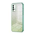 For Xiaomi Redmi Note 9 4G Gradient Glitter Powder Electroplated Phone Case(Green) - 1