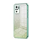 For Xiaomi Redmi Note 10/Note 10S Gradient Glitter Powder Electroplated Phone Case(Green) - 1