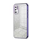 For Xiaomi Redmi Note 10 5G / Note 10T 5G Gradient Glitter Powder Electroplated Phone Case(Purple) - 1
