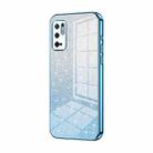 For Xiaomi Redmi Note 10 5G / Note 10T 5G Gradient Glitter Powder Electroplated Phone Case(Blue) - 1