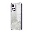 For Xiaomi Redmi Note 11 Pro+ 5G Gradient Glitter Powder Electroplated Phone Case(Purple) - 1