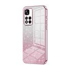 For Xiaomi Redmi Note 11 Pro+ 5G Gradient Glitter Powder Electroplated Phone Case(Pink) - 1