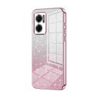 For Xiaomi Redmi Note 11E / Redmi 10 5G Gradient Glitter Powder Electroplated Phone Case(Pink) - 1