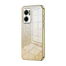 For Xiaomi Redmi Note 11E / Redmi 10 5G Gradient Glitter Powder Electroplated Phone Case(Gold) - 1