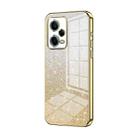 For Xiaomi Redmi Note 12 Pro 5G Gradient Glitter Powder Electroplated Phone Case(Gold) - 1