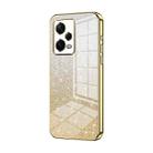 For Xiaomi Redmi Note 12 Pro+  Gradient Glitter Powder Electroplated Phone Case(Gold) - 1