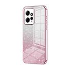 For Xiaomi Redmi Note 12 4G Gradient Glitter Powder Electroplated Phone Case(Pink) - 1