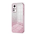 For Xiaomi Redmi Note 12S Gradient Glitter Powder Electroplated Phone Case(Pink) - 1