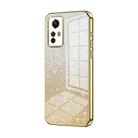 For Xiaomi Redmi Note 12S Gradient Glitter Powder Electroplated Phone Case(Gold) - 1