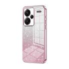 For Xiaomi Redmi Note 13 Pro+ Gradient Glitter Powder Electroplated Phone Case(Pink) - 1