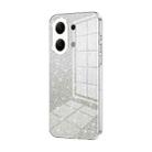 For Xiaomi Redmi Note 13 4G Gradient Glitter Powder Electroplated Phone Case(Transparent) - 1