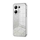 For Xiaomi Redmi Note 13 4G Gradient Glitter Powder Electroplated Phone Case(Silver) - 1