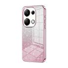 For Xiaomi Redmi Note 13 Pro 4G Gradient Glitter Powder Electroplated Phone Case(Pink) - 1