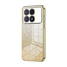 For Redmi K70 Ultra Gradient Glitter Powder Electroplated Phone Case(Gold) - 1