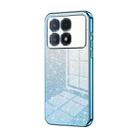 For Redmi K70 Ultra Gradient Glitter Powder Electroplated Phone Case(Blue) - 1