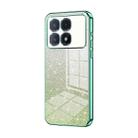 For Redmi K70 Ultra Gradient Glitter Powder Electroplated Phone Case(Green) - 1