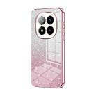 For Redmi Note 14 Pro+ 5G Gradient Glitter Powder Electroplated Phone Case(Pink) - 1