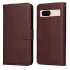 For Google Pixel 8a Classic Calf Texture Flip Leather Phone Case(Brown) - 1